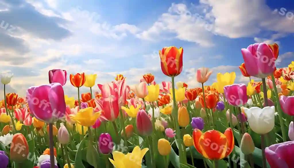 Lola gullari bog | Tulip flowers garden