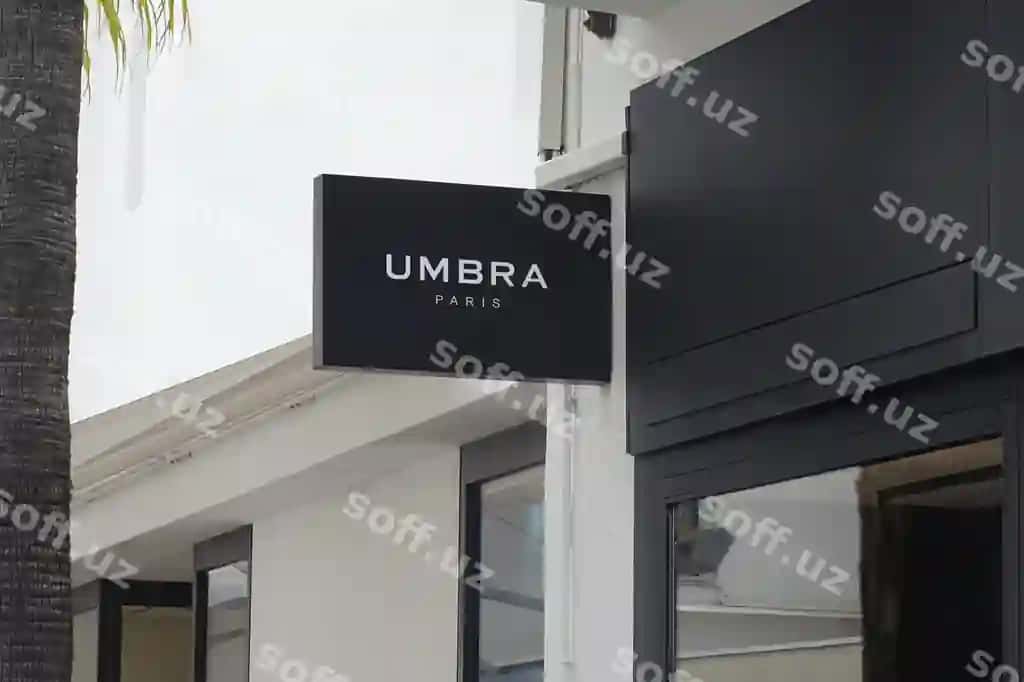 Zamonaviy qora asoslangan belgi logo namunasi | Logo mockup modern black hang sign