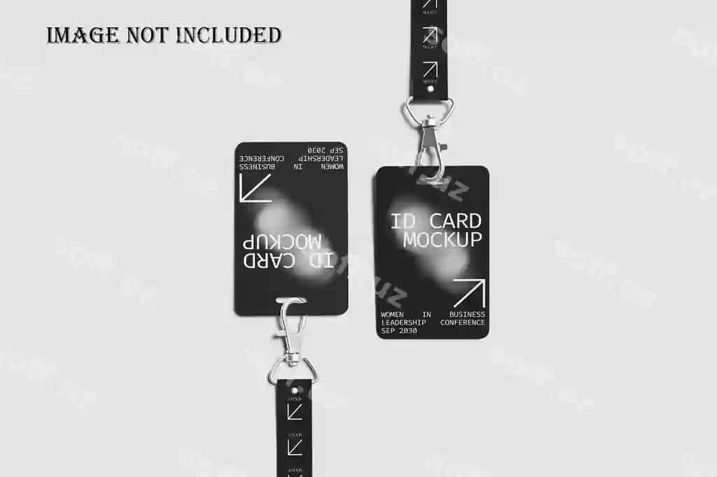 Profesional shaxsiy karta lanyer namuna to'plami | Professional id card lanyard mockup set