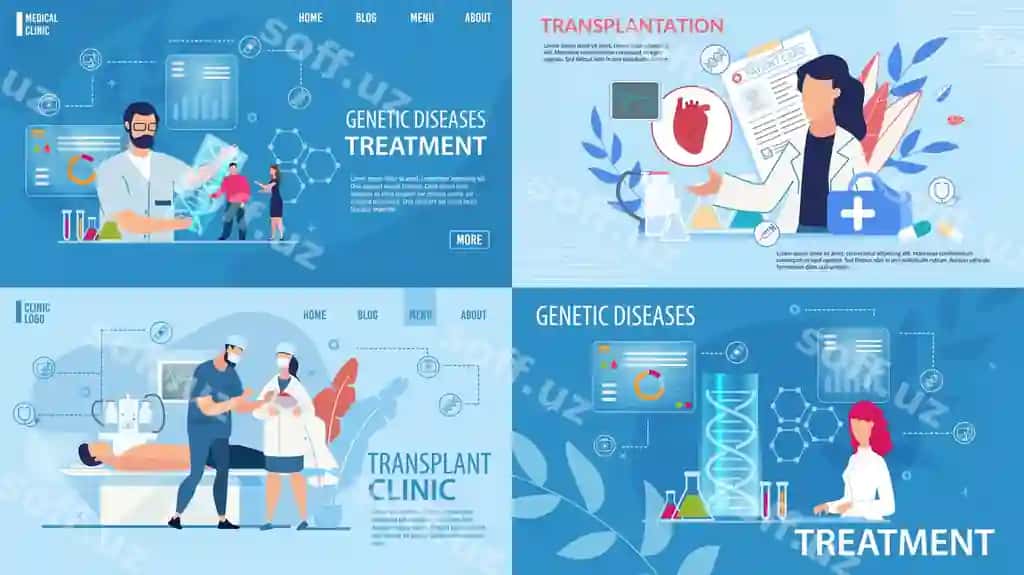 Genetik kasallik terapiyasi transplantatsiyasi veb shablon komplekti | Genetic disease therapy transplantation web template set