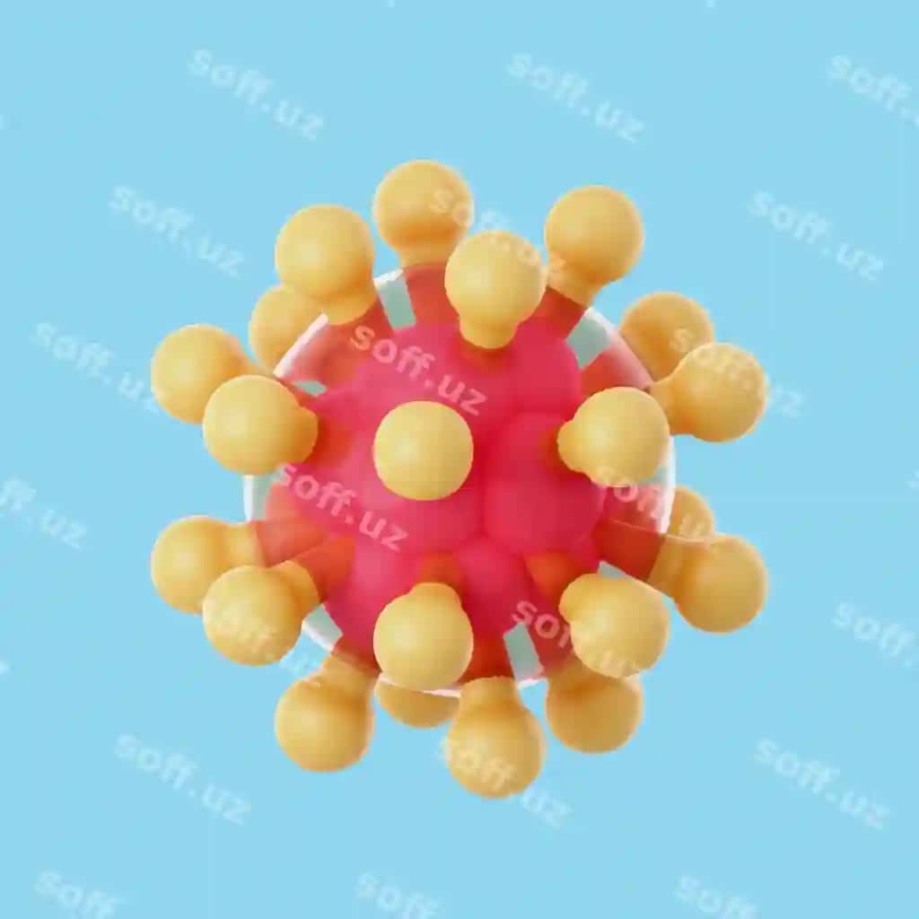 3 o'lchovli raska ikonka virus bilan | 3d cancer icon with virus