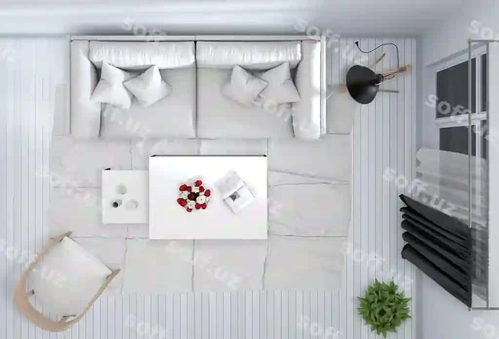 Yuqori ko'rinish ichki mehmonxona | Top view interior living room