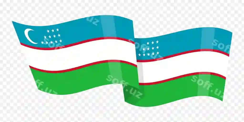 Vektor illustratsiyasi O'zbekiston bayrog'i dalgali shaffof fonda | Vector illustration wavy uzbekistan flag transparent background