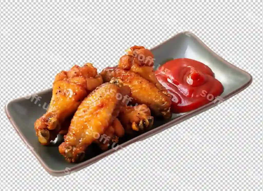 Qovurilgan yangi tovuq ayyiribi pomidor sousesi bilan alfa qat | Fried fresh chicken wings with tomato sauce alpha layer