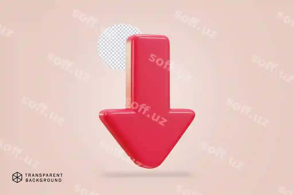 Paskalcha freymi ikonasi 3d render qilish vektor illustratsiyasi | Down arrow icon 3d rendering vector illustration