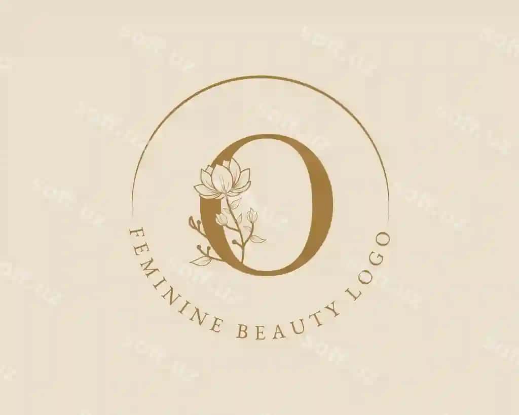 Feminin botanik O harfi bosh harf sifatida foydalanadigan laurel gurglama logotip shabloni | Feminine botanical o letter initial laurel wreath logo template