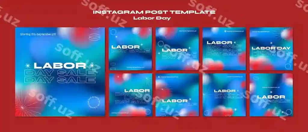 Gradient mehnat kun dizayn shabloni | Gradient labor day design template