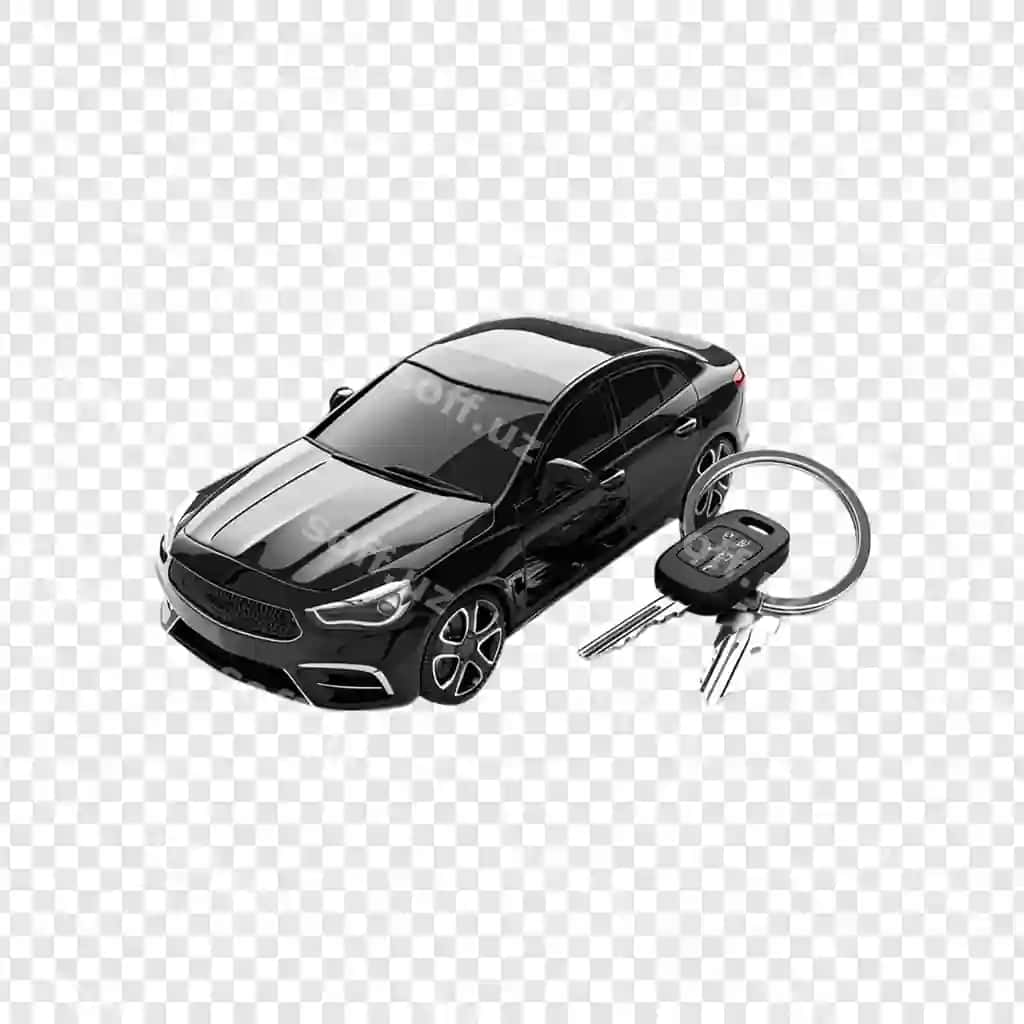 Zamonaviy mashina aylanma kaliti ajraltirilgan shaffof orqa fonda | Modern car flip key isolated transparent background