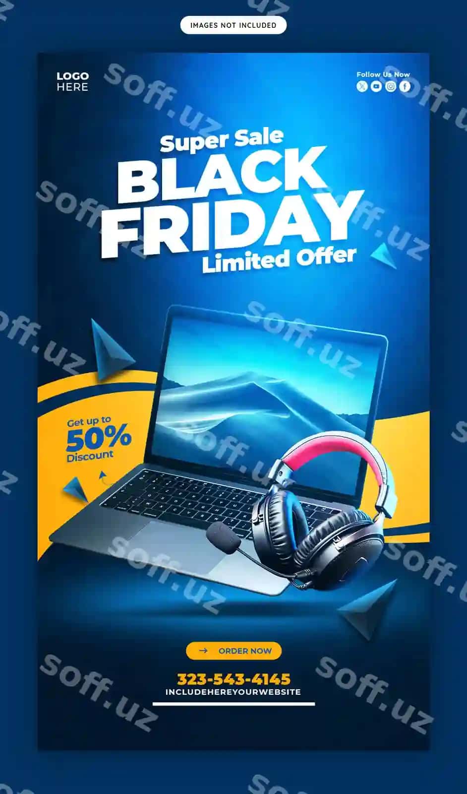 Black Friday super chegirma Instagram Facebook hikoya banner shabloni | Black friday super sale instagram facebook story banner template