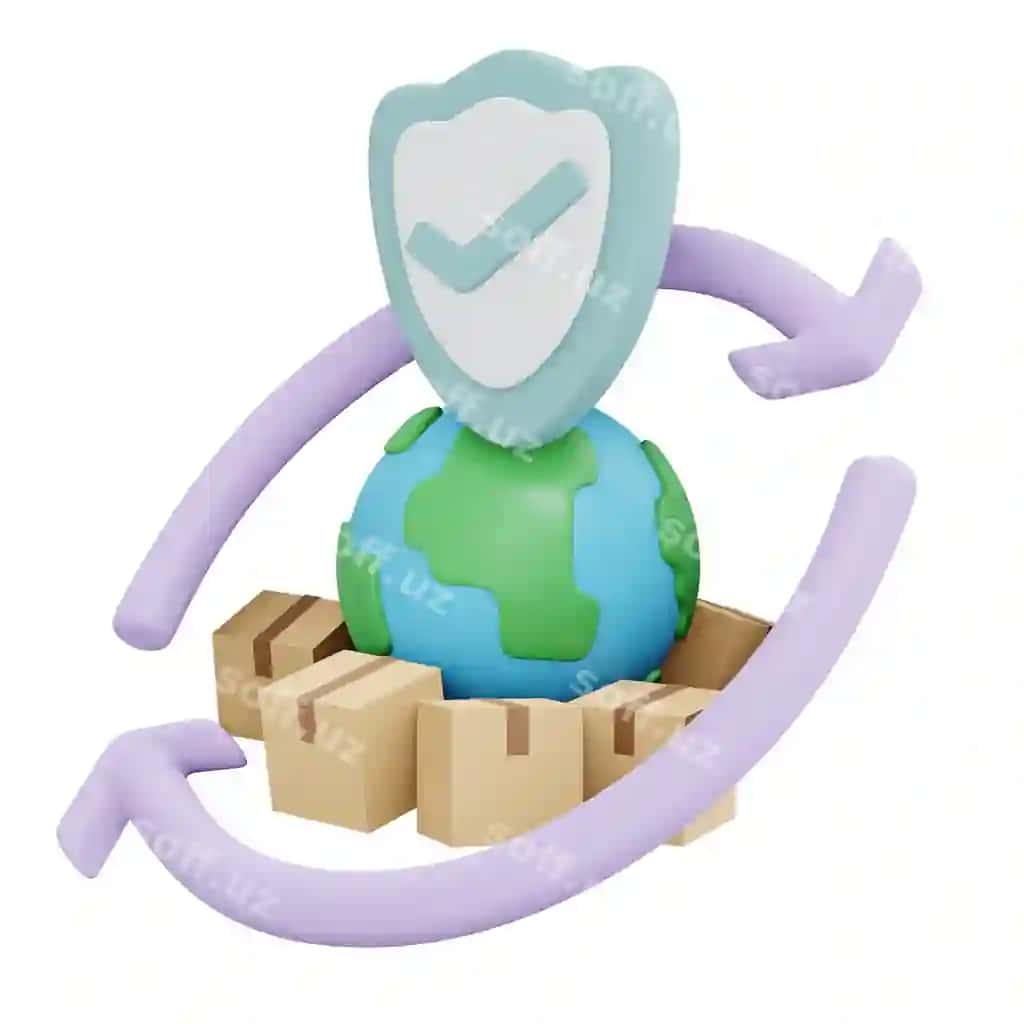 3d render ikonlar yetkazib berish biznes kontsepsiyasi dunyoning barcha joyiga yetkazib berish tezkor hamda himoyalangan isollangan oq fonda 3d render illustratsiyasi kartoon uslubi | 3d rendering icons delivery business concept worldwide shipping fast secured isolated white background 3d render illustration cartoon style