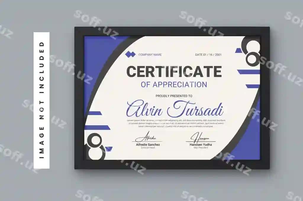 Qadr qilish guvohnomasi shabloni dizayni | Certificate appreciation template design