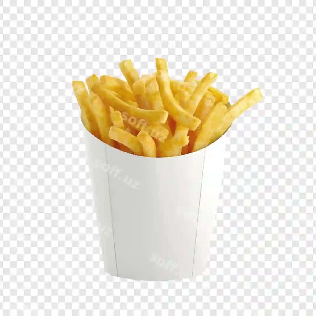 Qurilgan kartoshka fri oq qog'ozli quti | Crispy french fries white paper container