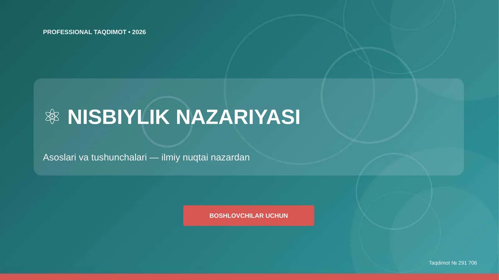 NISBIYLIK NAZARIYASI Asoslari va tushunchalari