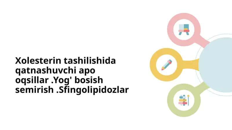 Xolesterin tashilishida qatnashuvchi apo oqsillar .Yog' bosish semirish .Sfingolipidozlar