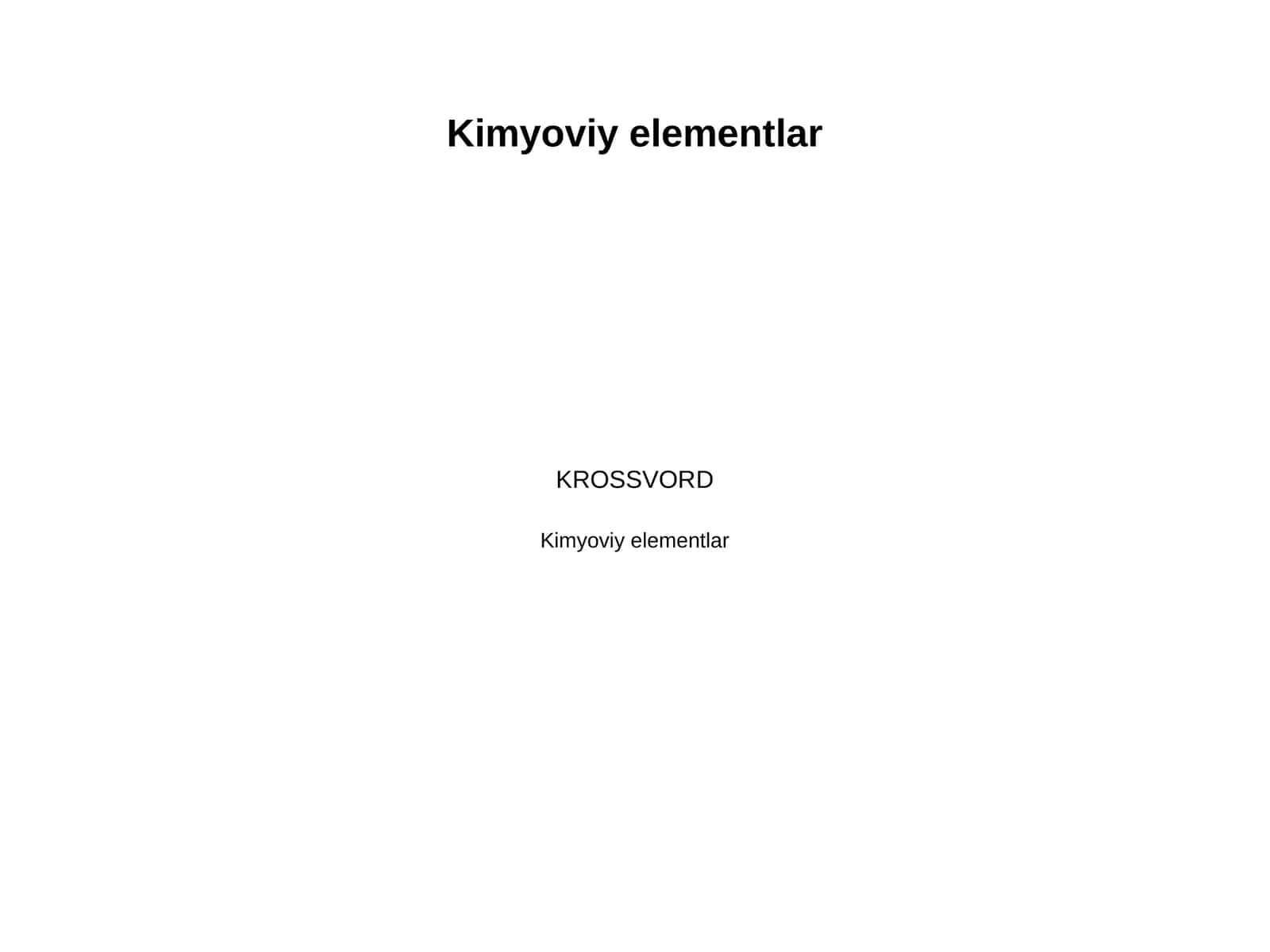 Kimyoviy elementlar