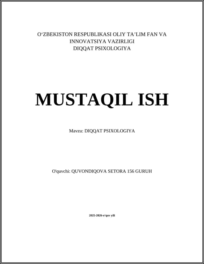 Diqqat Psixologiya