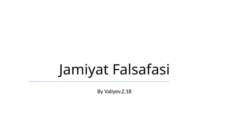Jamiyat Falsafasi