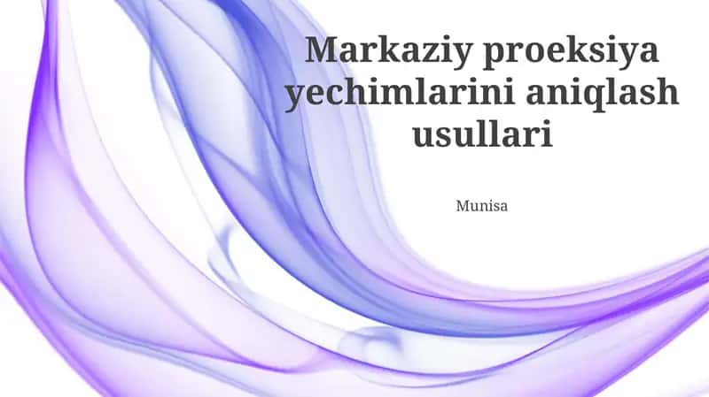 Kamera Modellari va Parametrlari