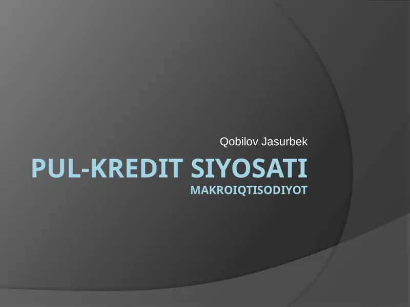 Pul-Kredit Siyosati