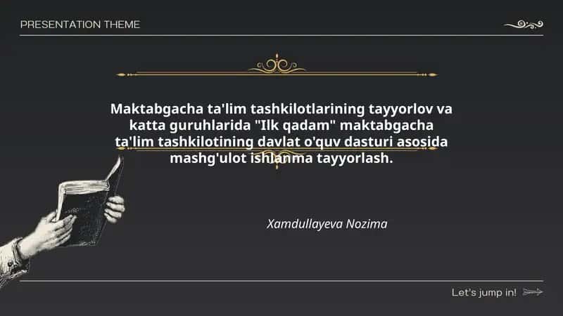 Ilk qadam maktabgacha ta'lim tashkilotining tayyorlov ishlanma