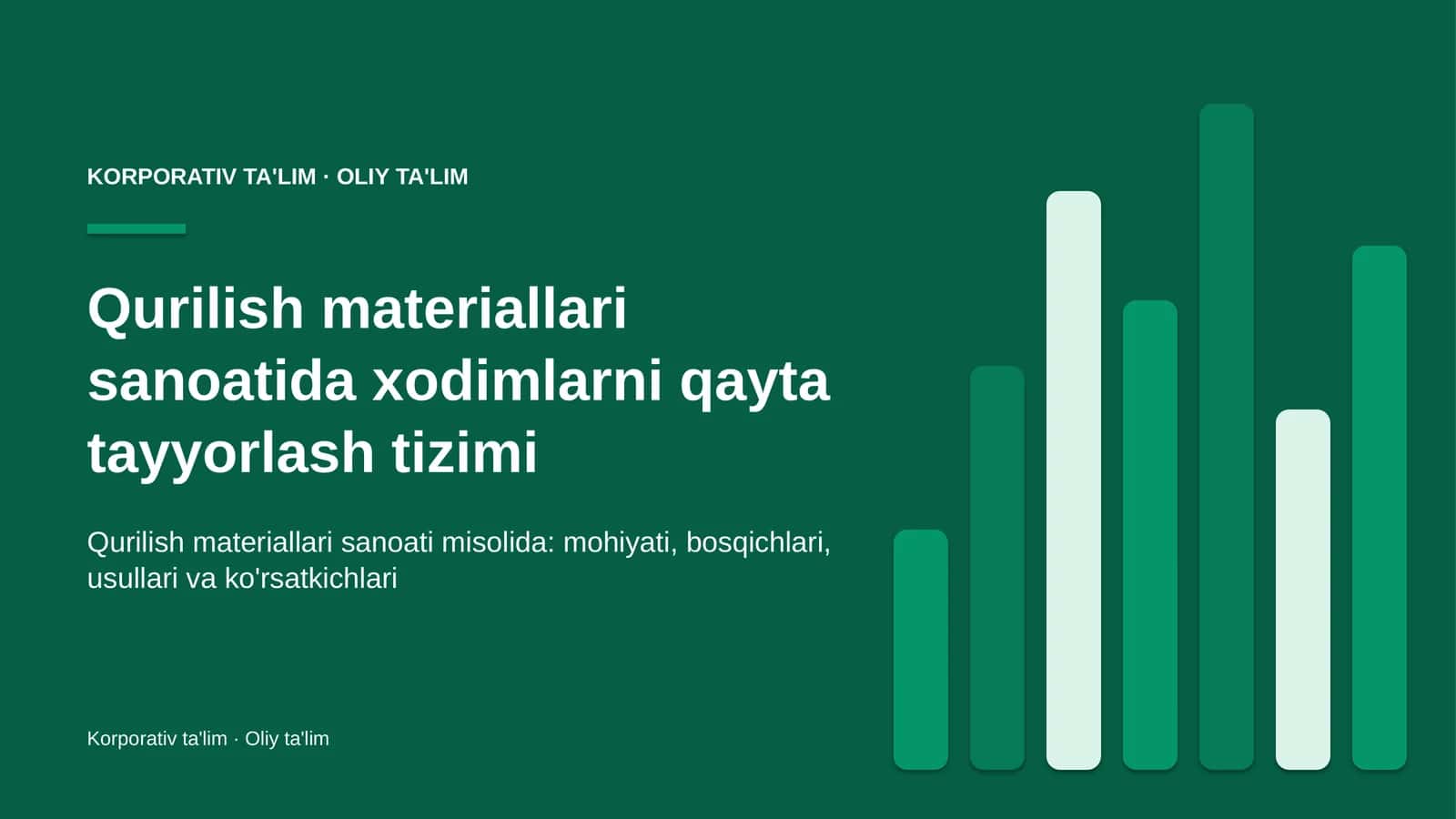 Qurilish materiallari sanoatida xodimlarni qayta tayyorlash tizimi