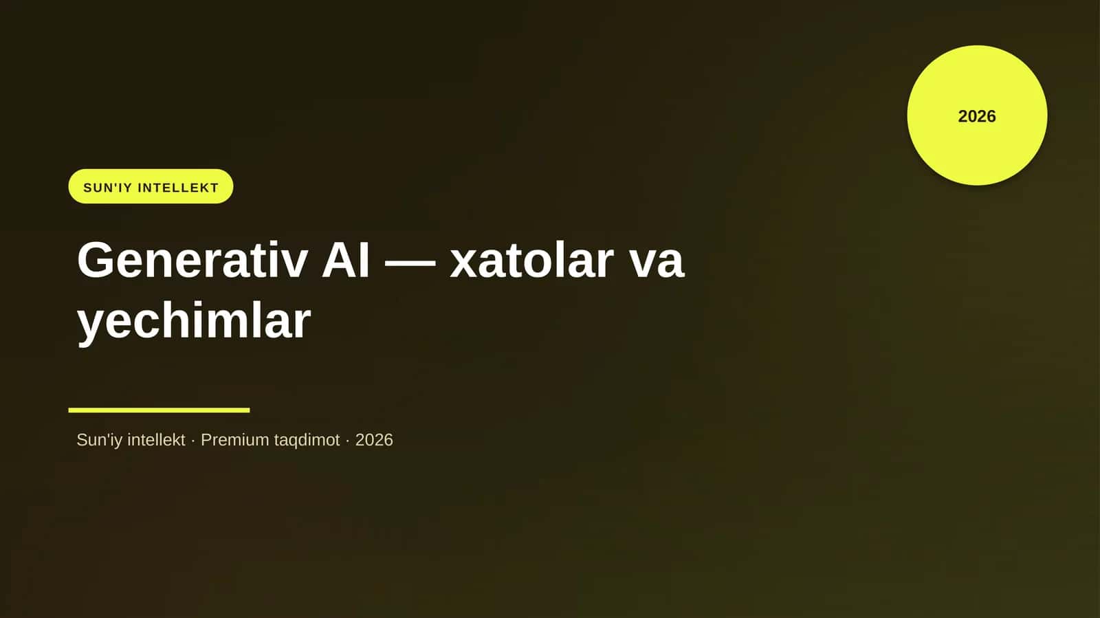 Generativ AI — xatolar va yechimlar