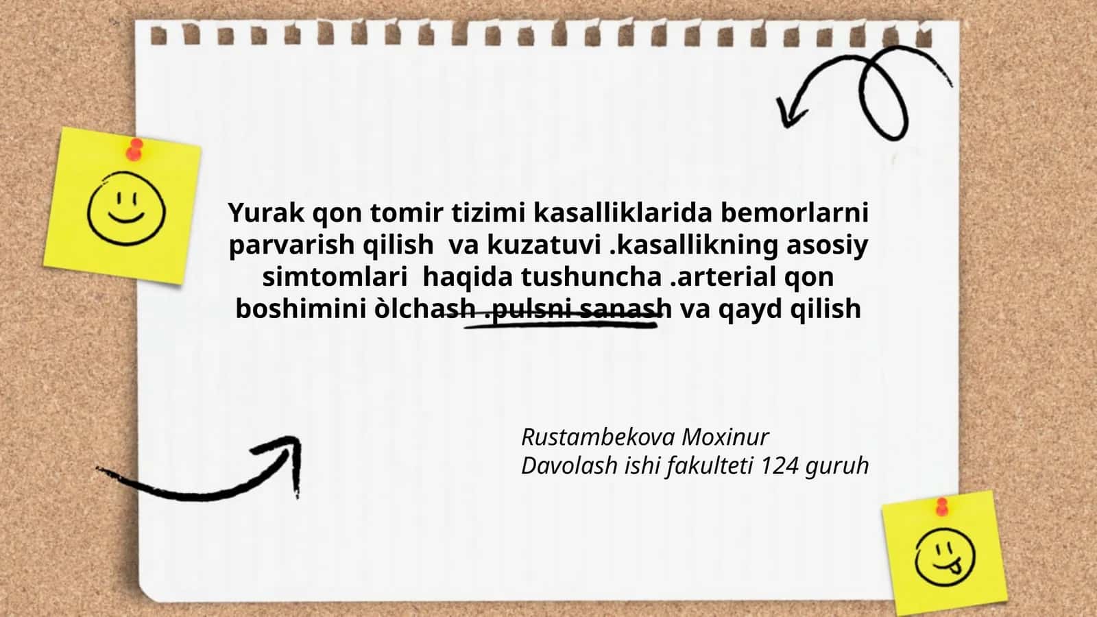 Yurak qon tomir tizimi kasalliklarida bemorlarni parvarish qilish va kuzatuvi
