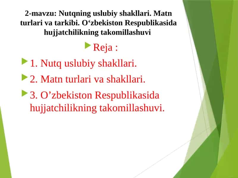 Nutqning uslubiy shakllari
