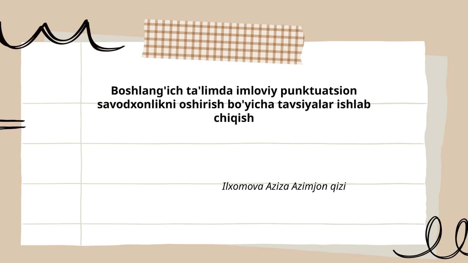 Imloviy Punktuatsion Savodxonlikni Oshirish