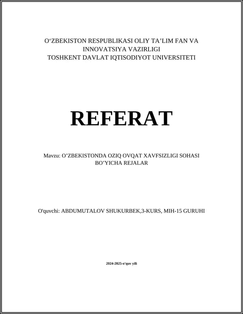 Oziq-ovqat xavfsizligi strategiyasi
