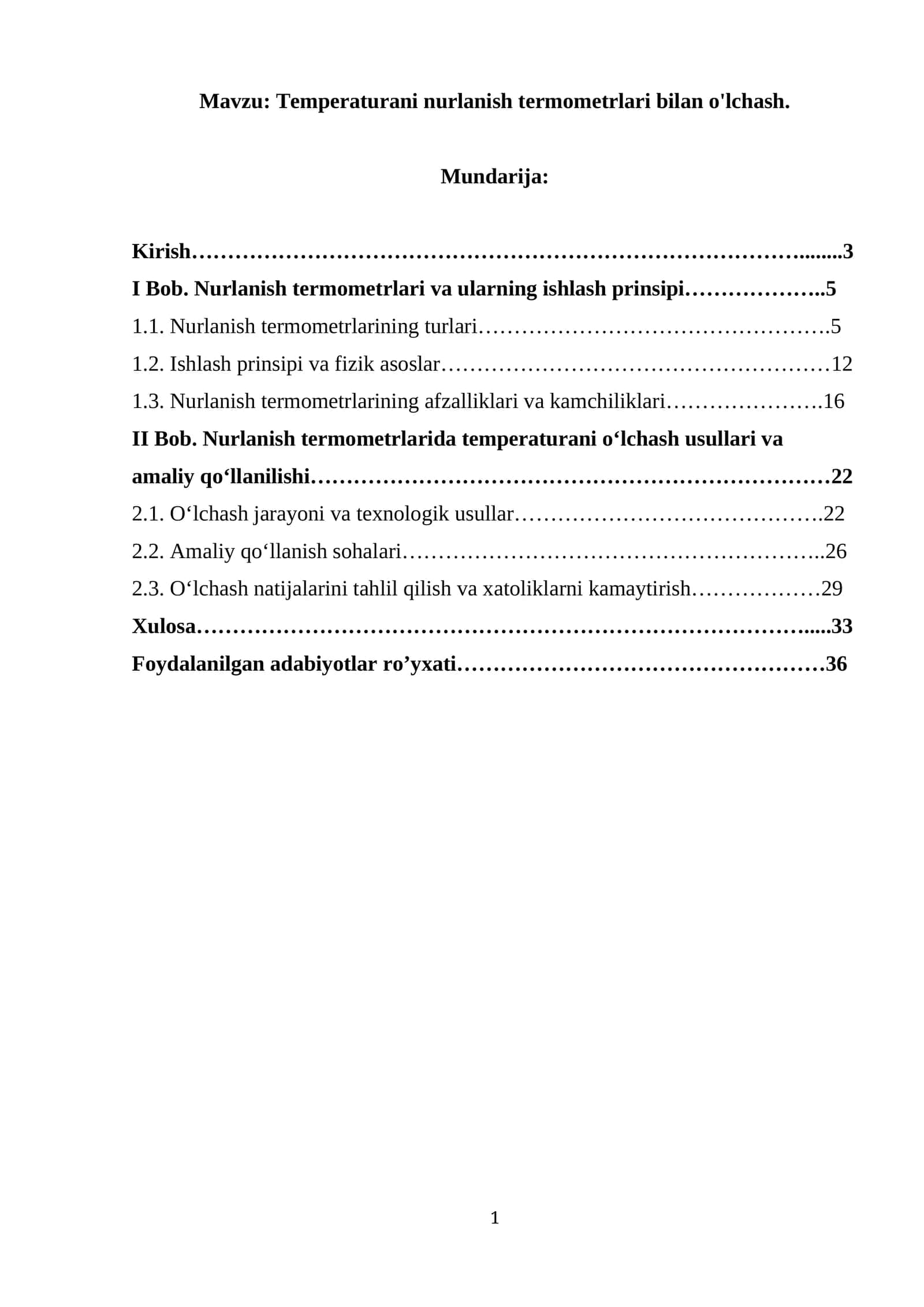 Temperaturani nurlanish termometrlari bilan o'lchash
