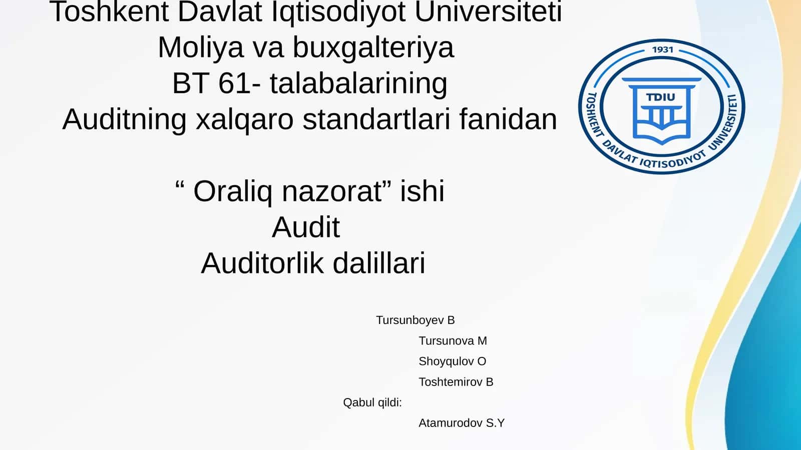 Auditning xalqaro standartlari