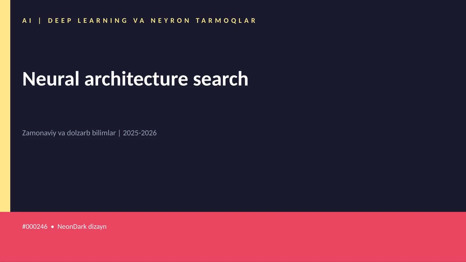 Neural architecture search
