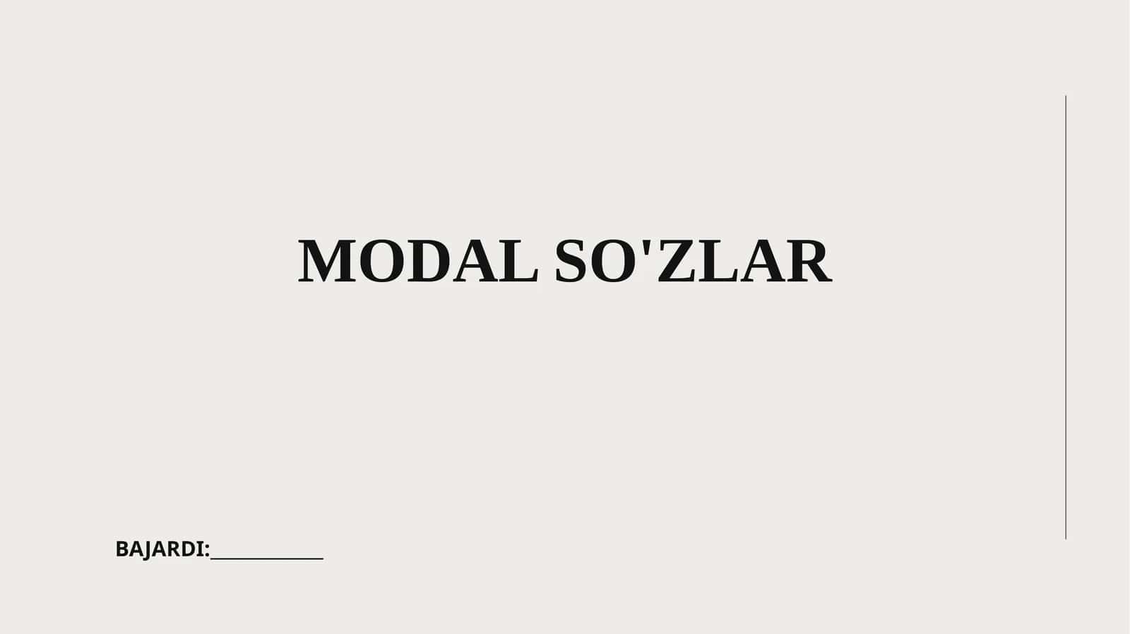 Modal So'zlar