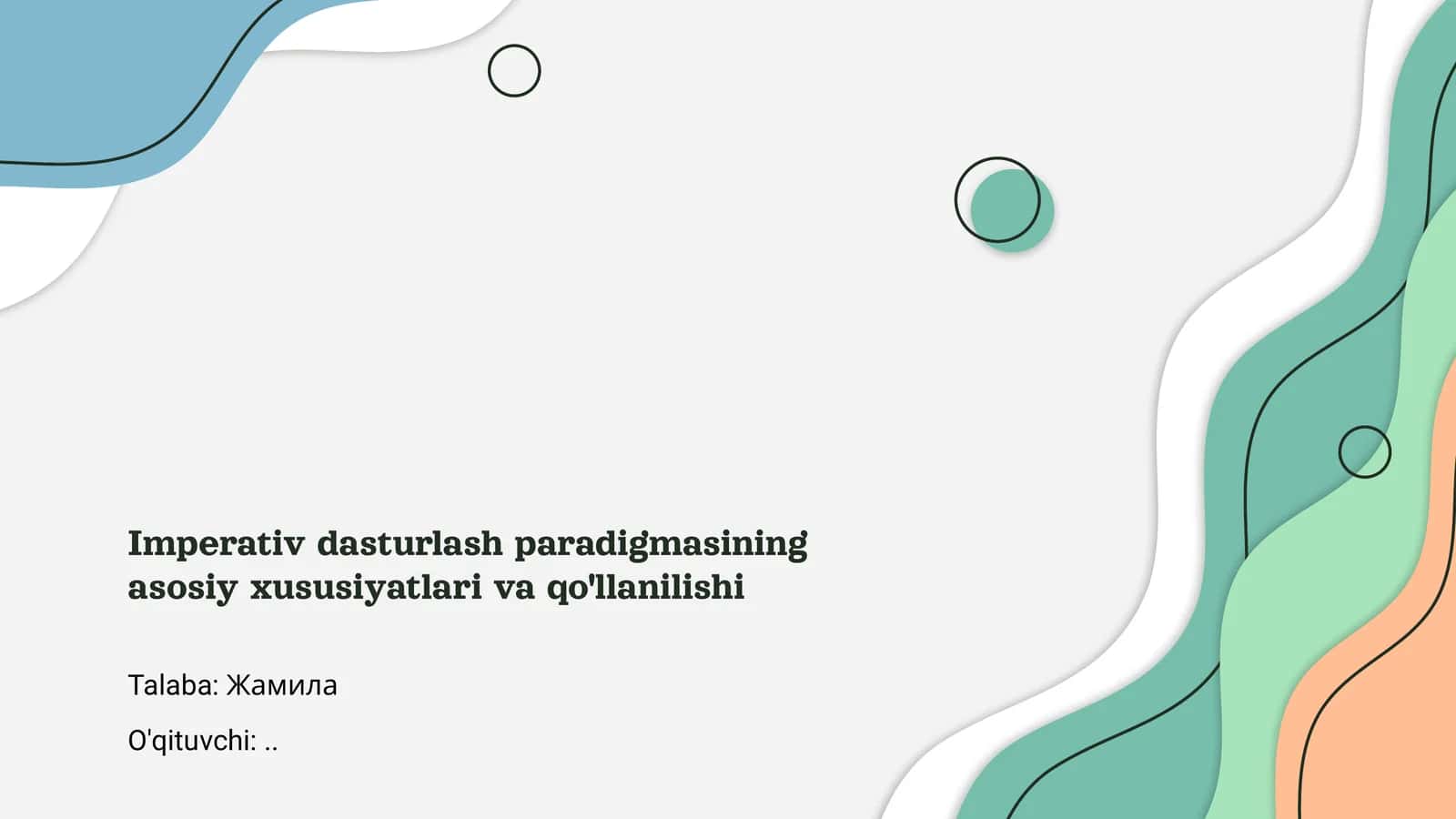 Imperativ dasturlash paradigmasi