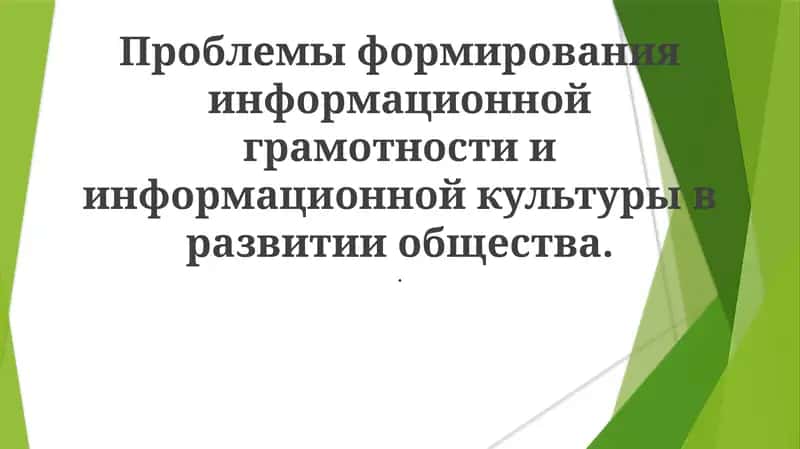 Информационная грамотность и культура