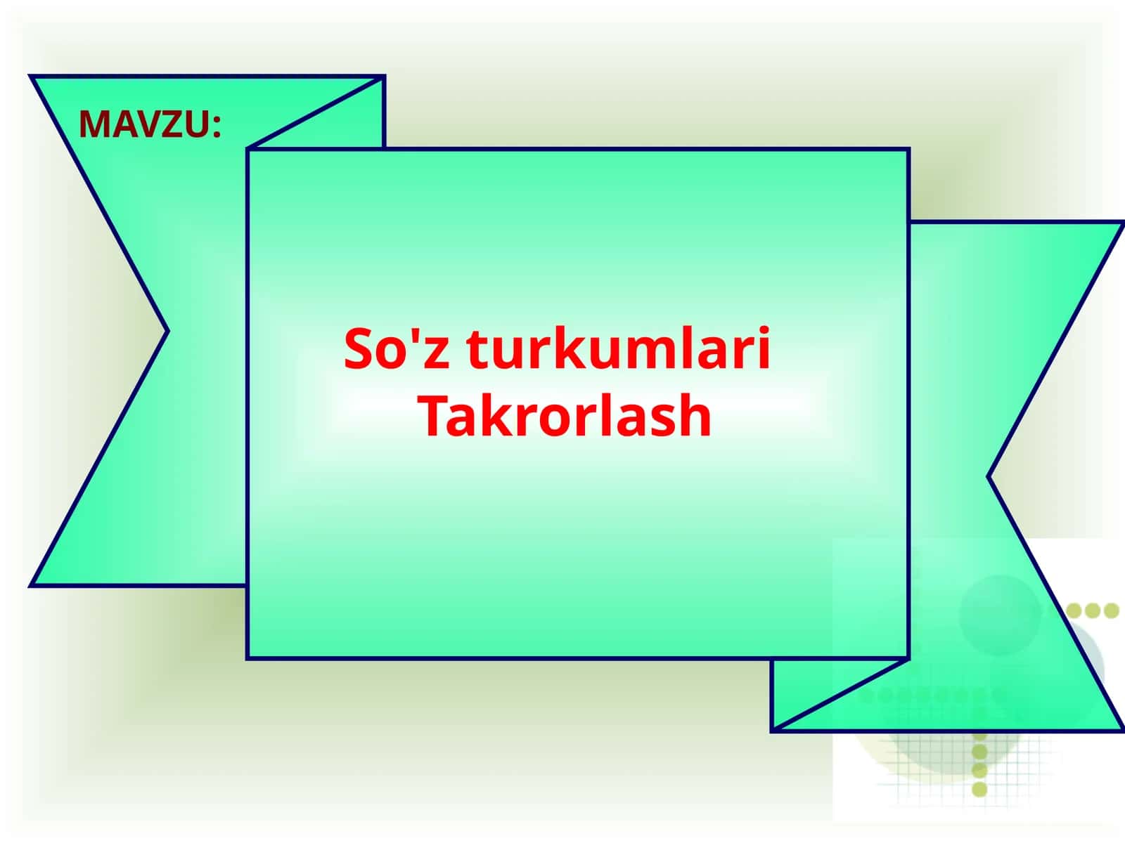 So'z turkumlari Takrorlash