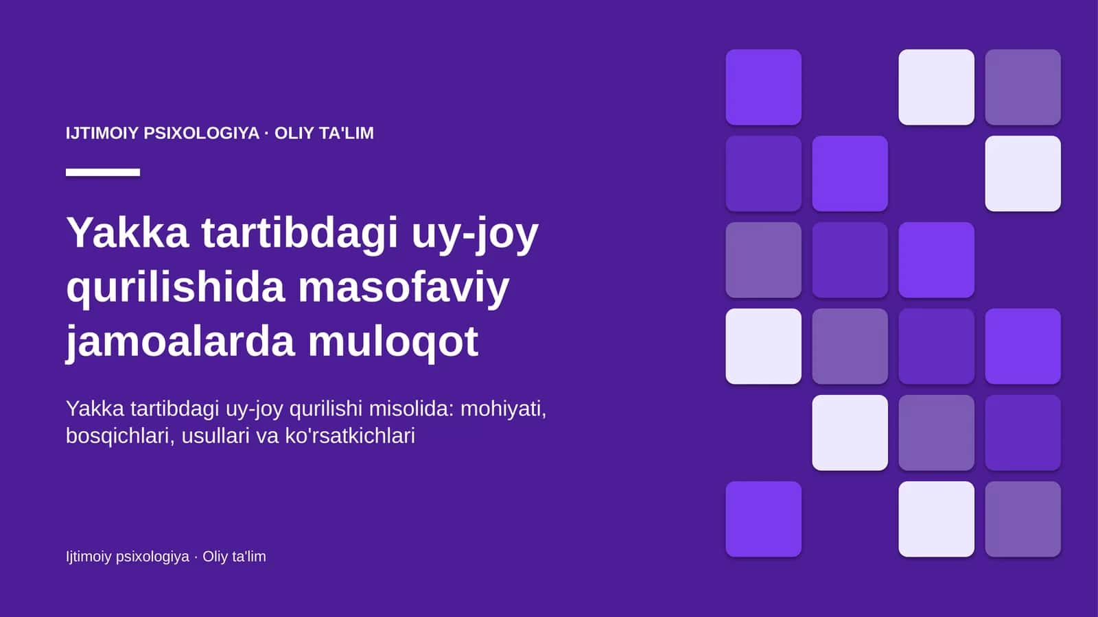yakka tartibdagi uy joy qurilishida masofaviy jamoalarda muloqot 1306