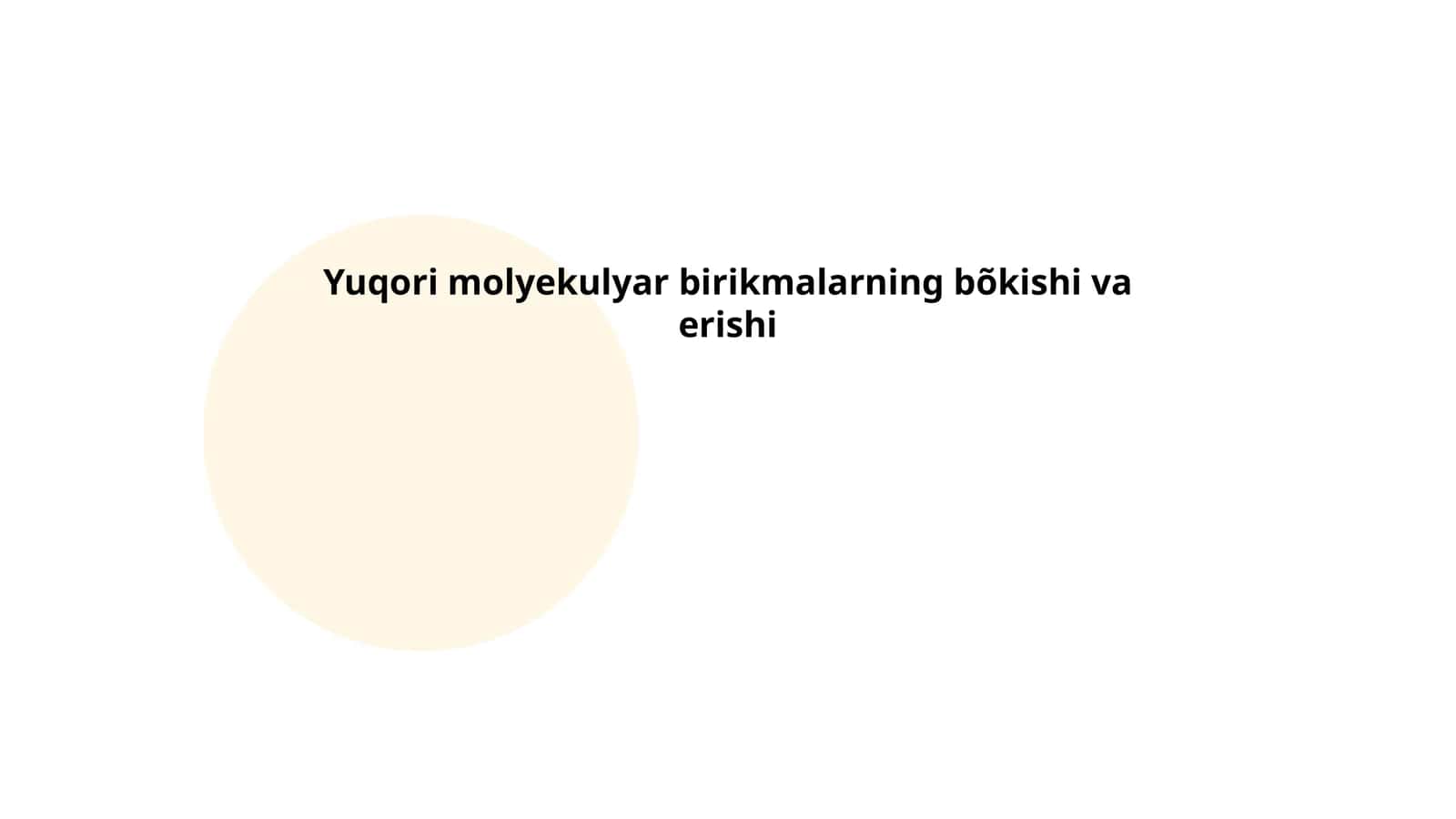 Yuqori molyekulyar birikmalarning bõkishi va erishi