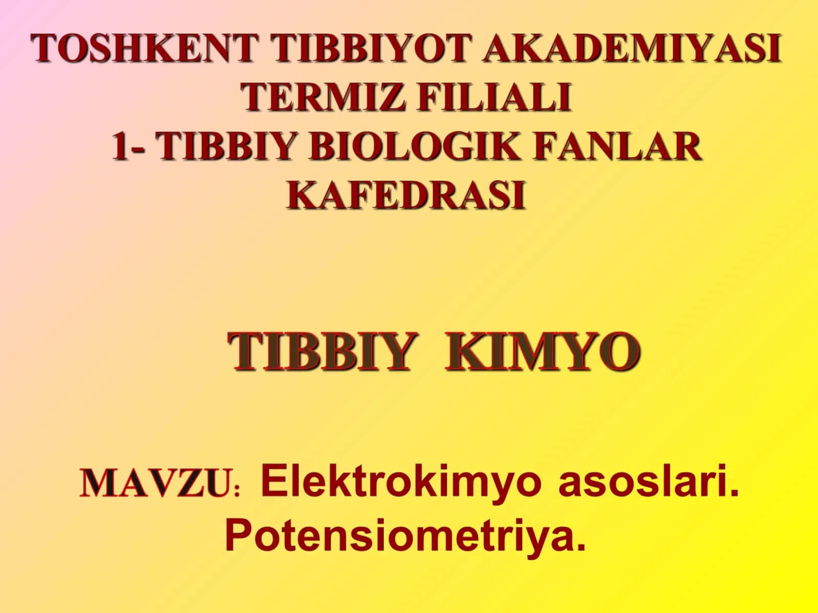 Elektrokimyo asoslari