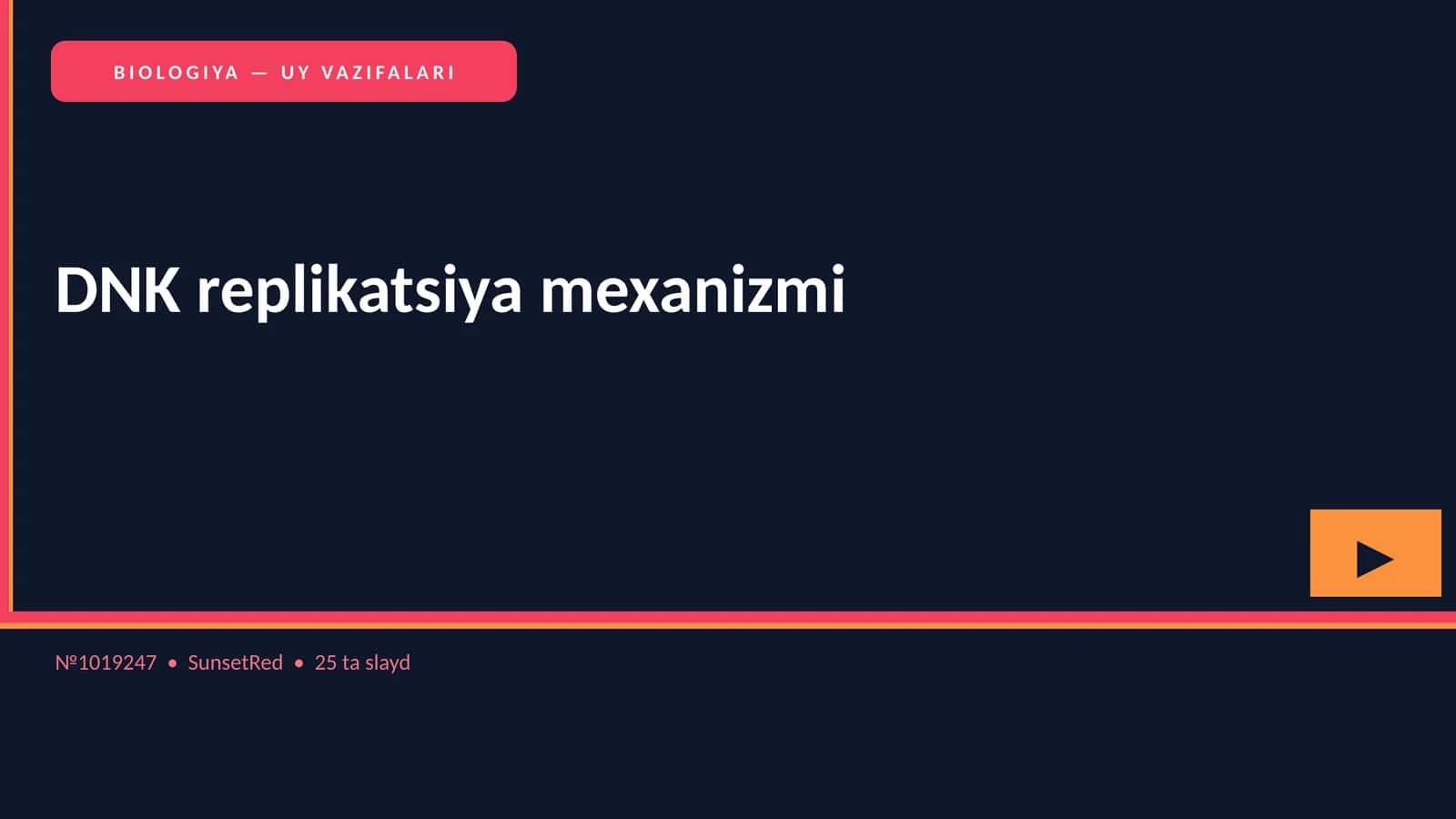 DNK replikatsiya mexanizmi