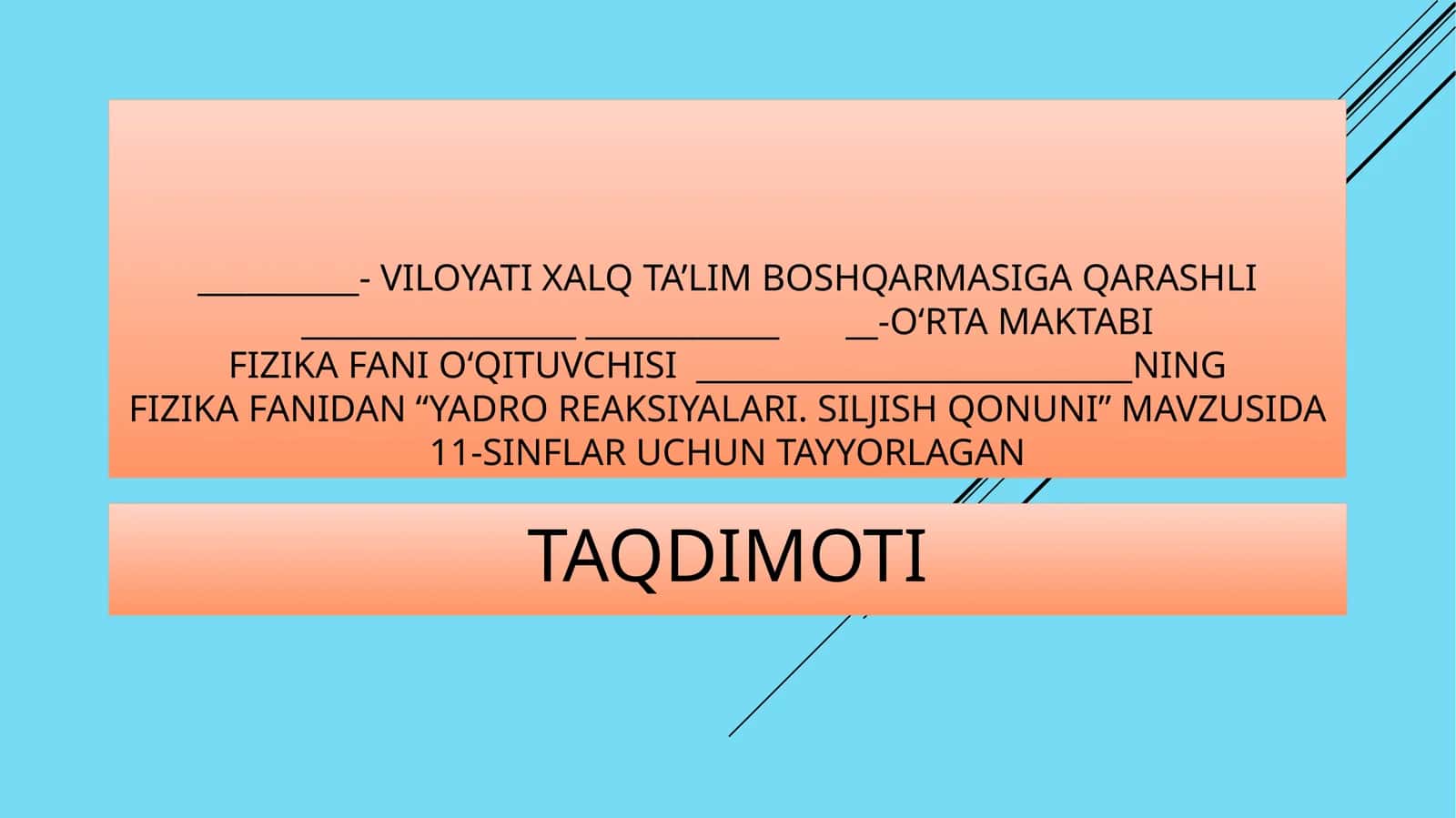 Yadro reaksiyalari. Siljish qoidasi