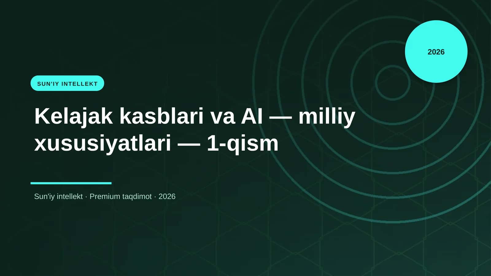 Kelajak kasblari va AI — milliy xususiyatlari — 1-qism