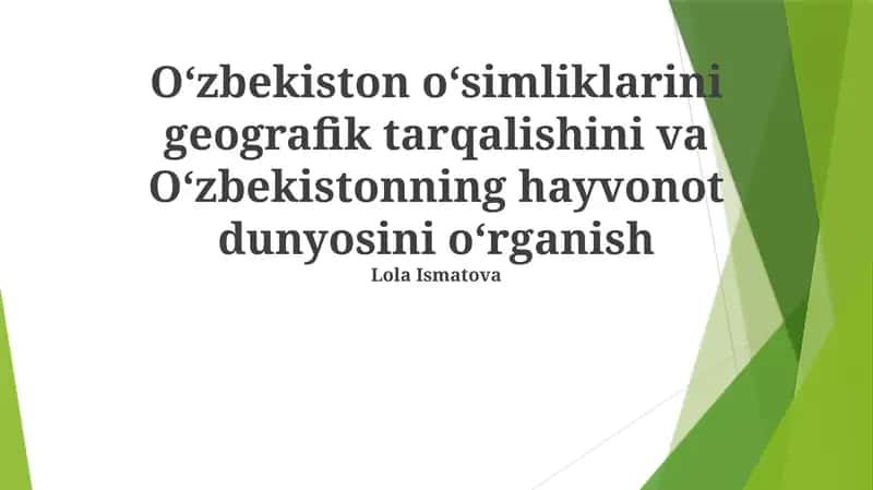 Farg'ona vodiysining noyob o'simlik va hayvonot dunyosi