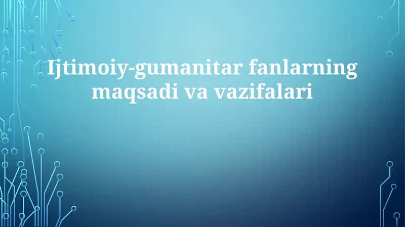 Ijtimoiy-gumanitar fanlar