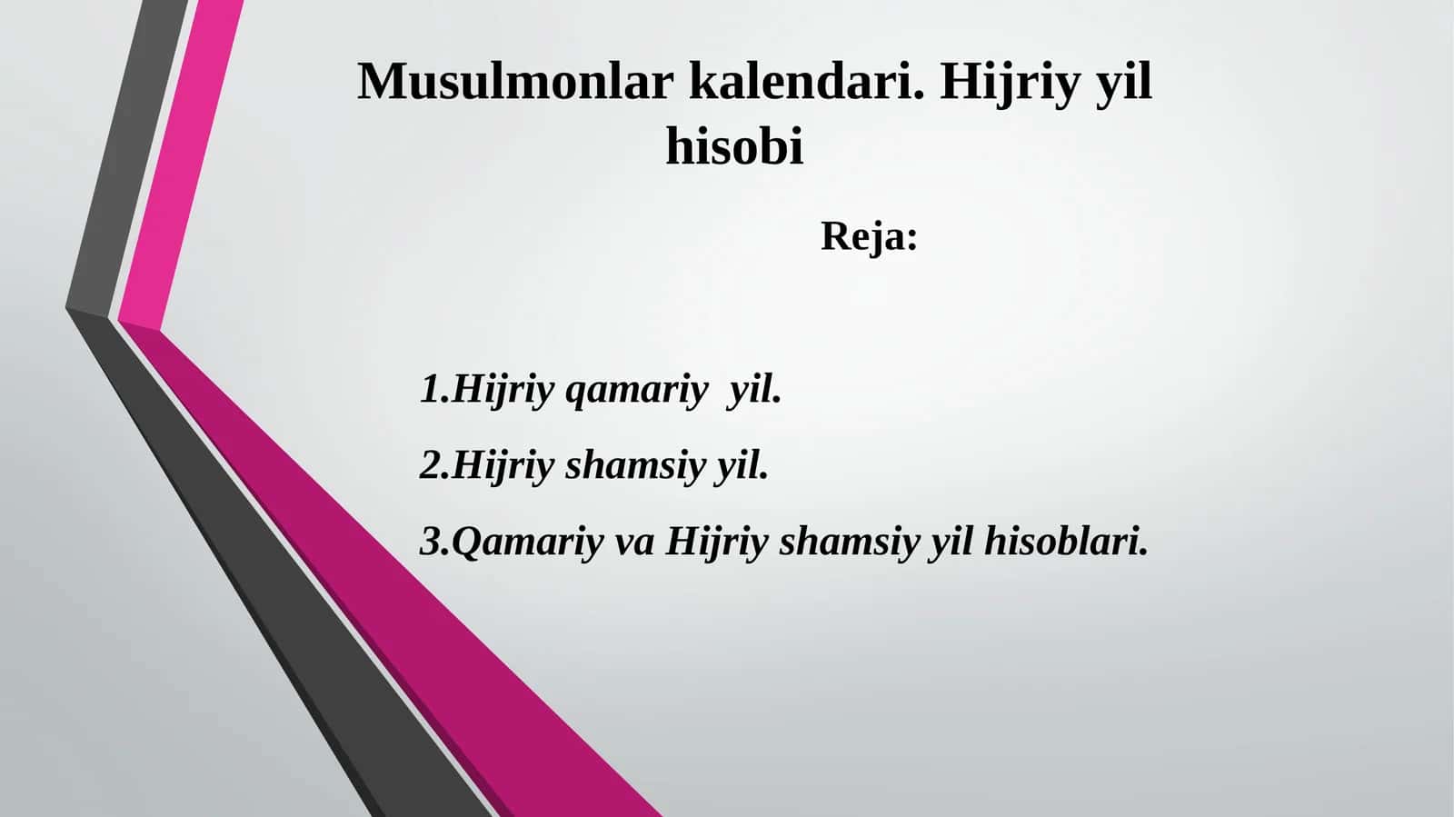 Musulmonlar kalendari.Hijriy yil hisobi