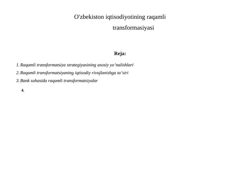 Raqamli transformatsiya strategiyasi