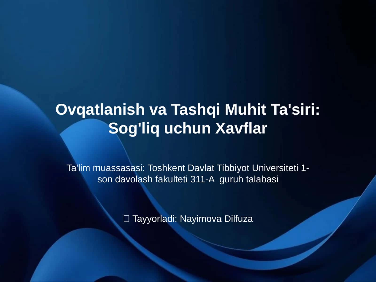 Ovqatlanish va Tashqi Muhit Ta'siri: Sog'liq uchun Xavflar