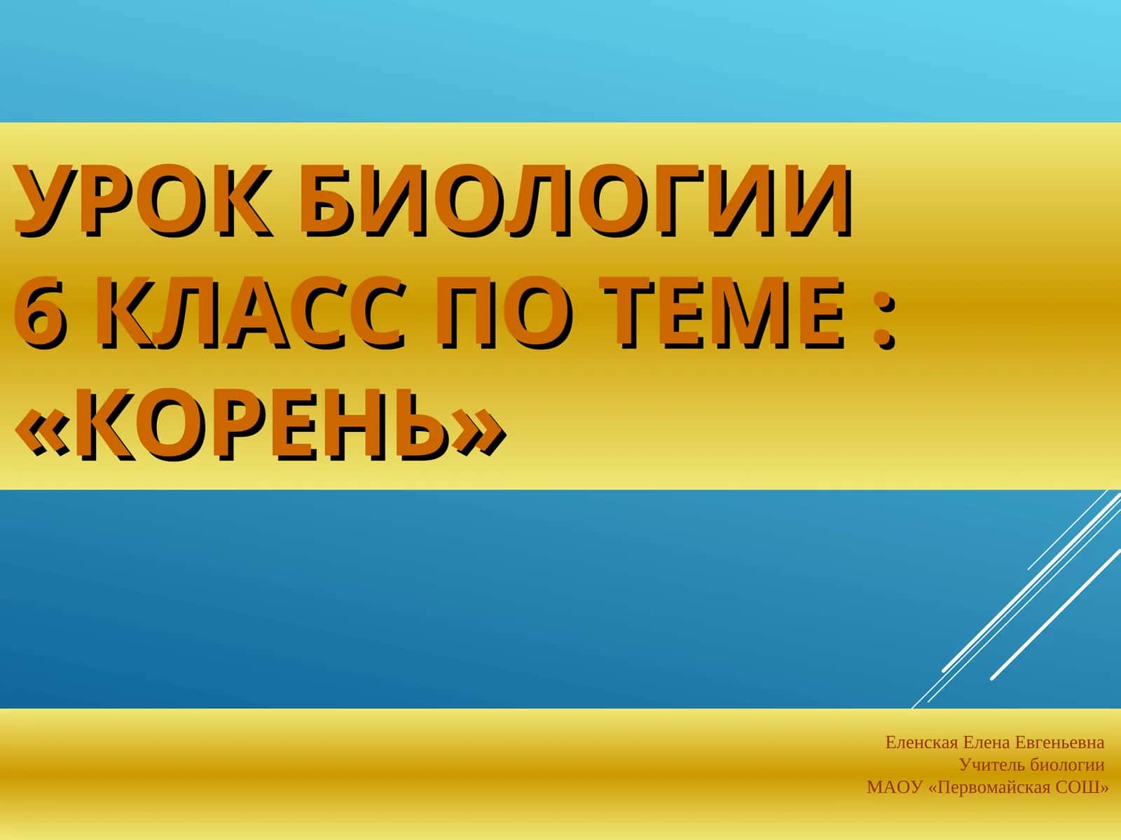 УРОК БИОЛОГИИ6 КЛАСС ПО ТЕМЕ: «КОРЕНЬ»
