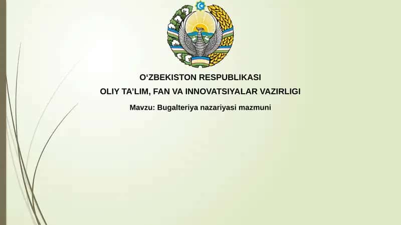Bugalteriya hisobi nazariyasi mazmuni